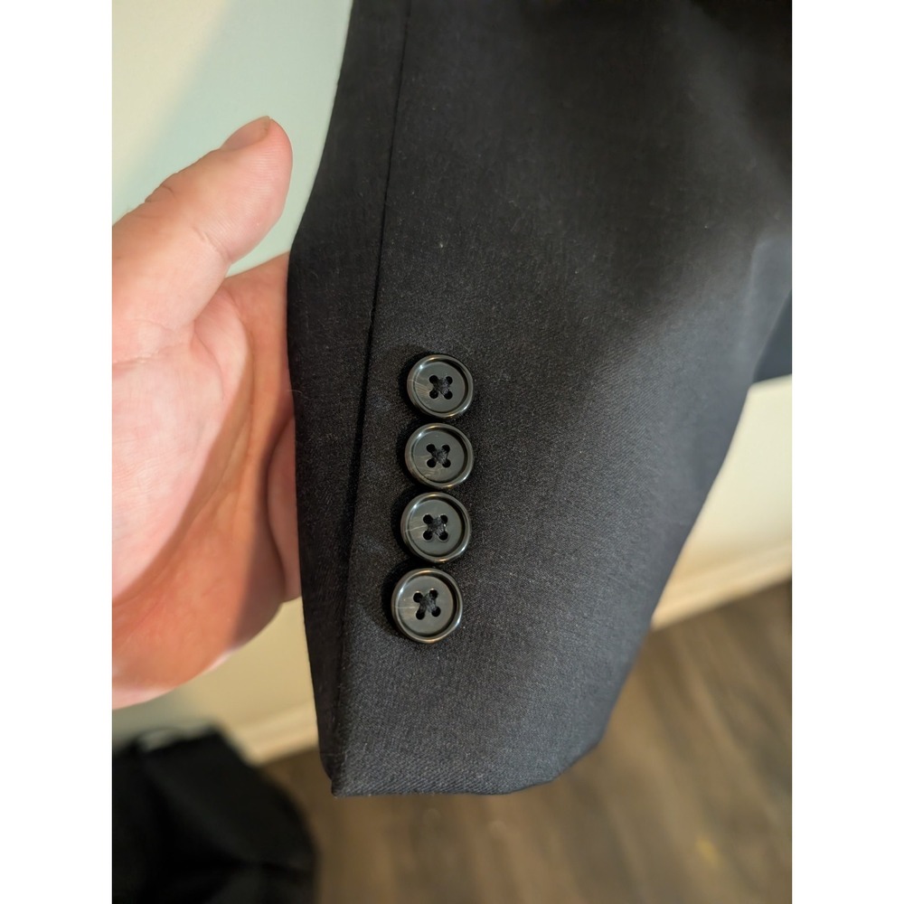 Lauren Ralph Lauren Suit Mens 46R Black Solid 2 Button Notch Lapel Single Vent - Picture 8 of 12